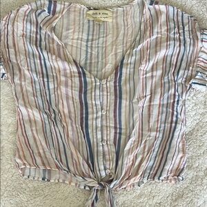 Cloth & Stone Striped Button Down Top